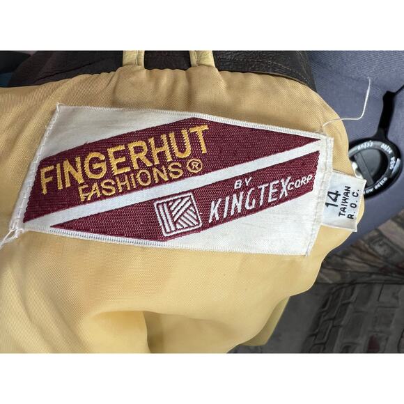 Fingerhut Vegan leather Jacket gun Mustard vintage 1970s - Picture 13 of 15